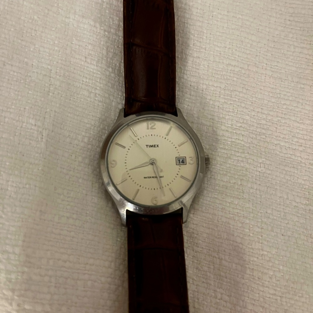 Timex x JCrew 1600 with Brown Alligator Pattern Strap